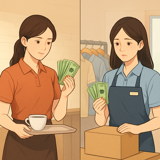 여성 알바 급여 비교와 근무 조건 이미지